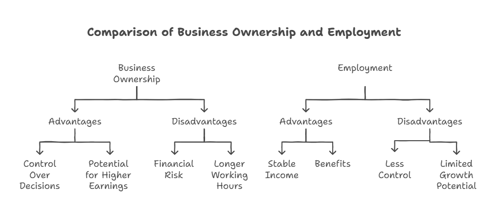 Comparison Of Business Ownership And Employment