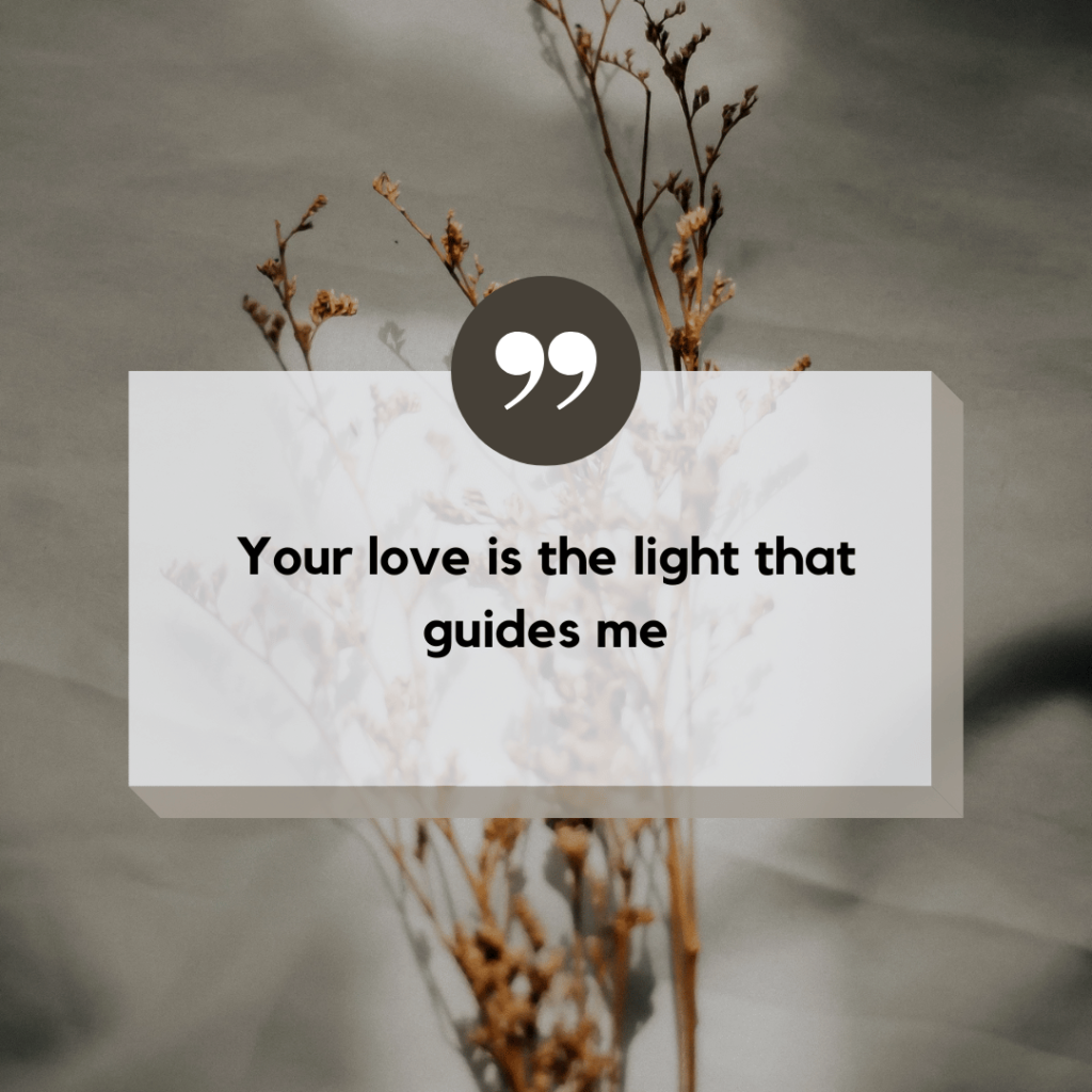 Your love is the light that guides me